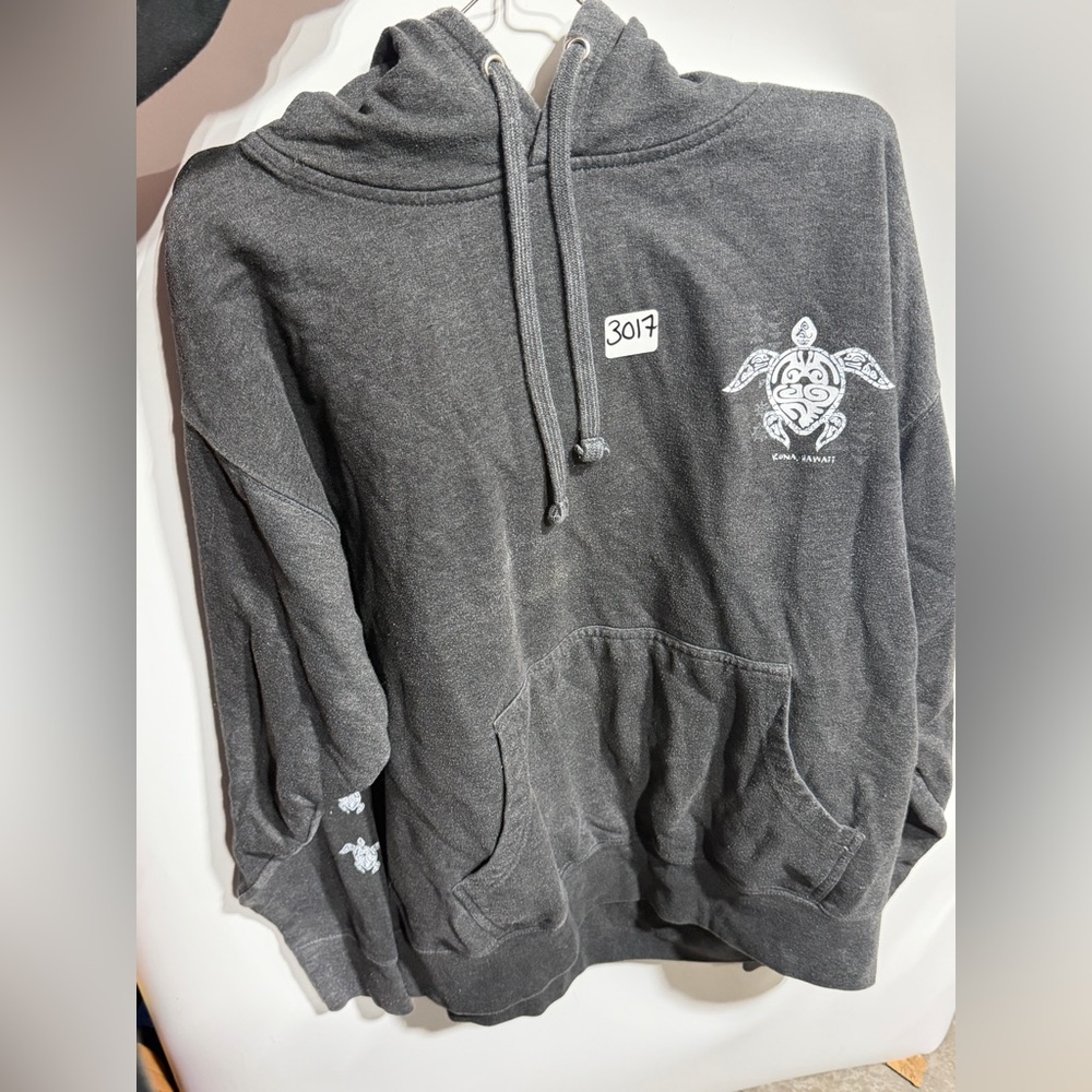 #3017-Gray Hoodie with Turtle Design